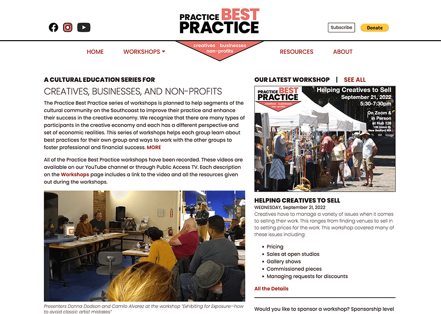 Screenshot of the Practice Best Practice website.