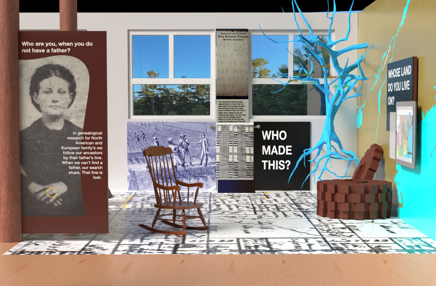 A View of the installation created using 3-D computer programs.